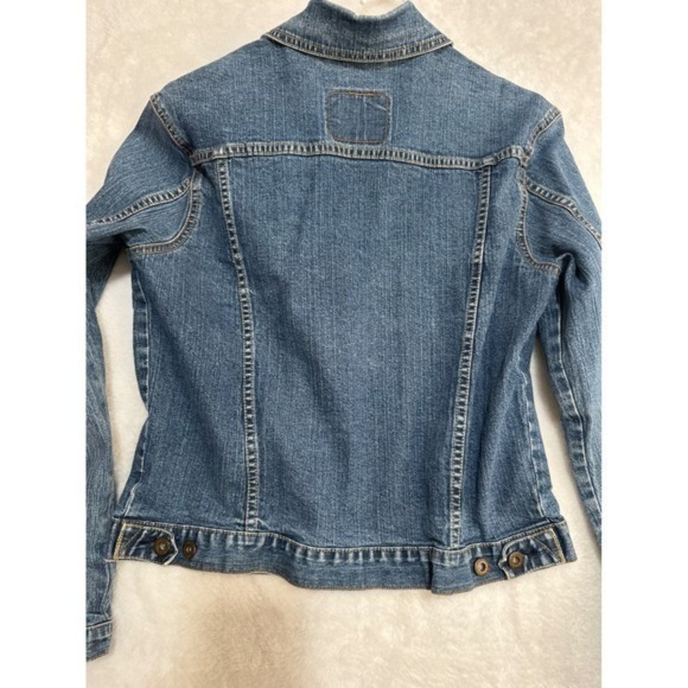 Levi Strauss Signature Women Denim Jacket Medium Blue Trucker Style size 8/10 - Picture 8 of 11